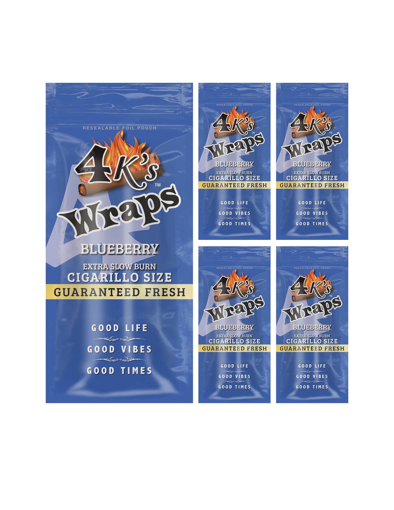 4ks Wraps Blueberry 4 Cigar Wraps/5CT