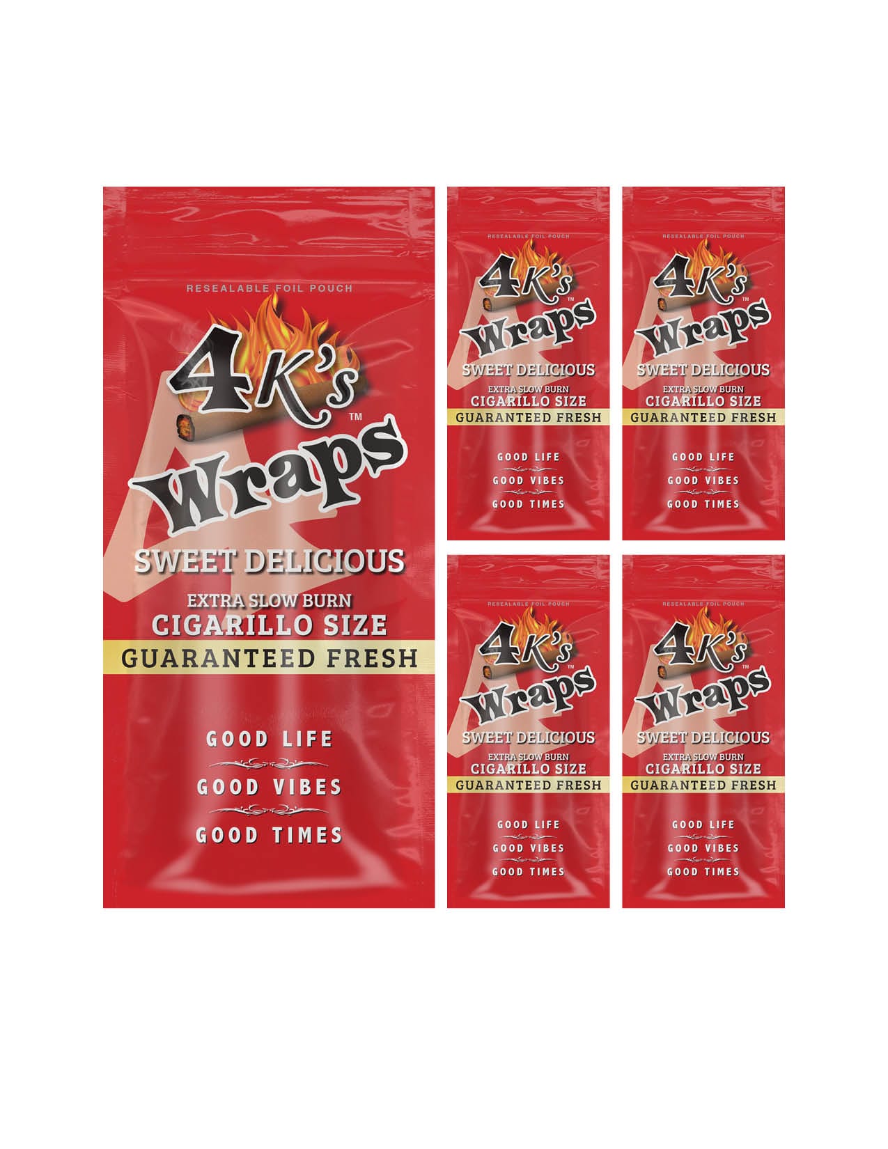 4ks Wraps Sweet Delicious 4 Cigar Wraps/5CT