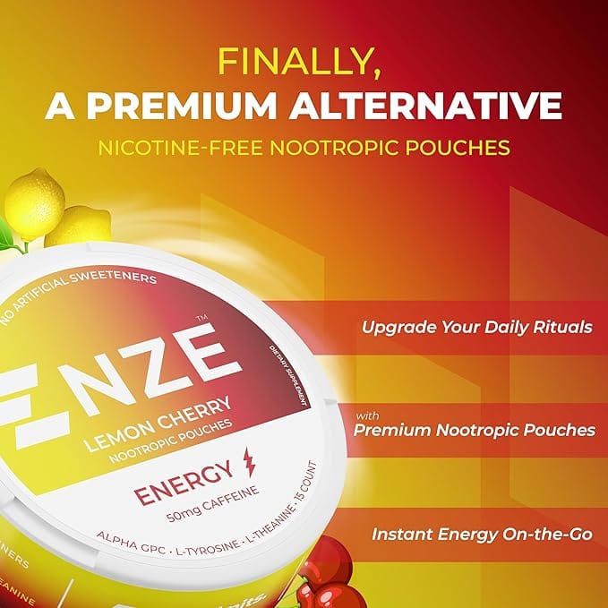 NZE Lemon Cherry Energy Pouches 1CT