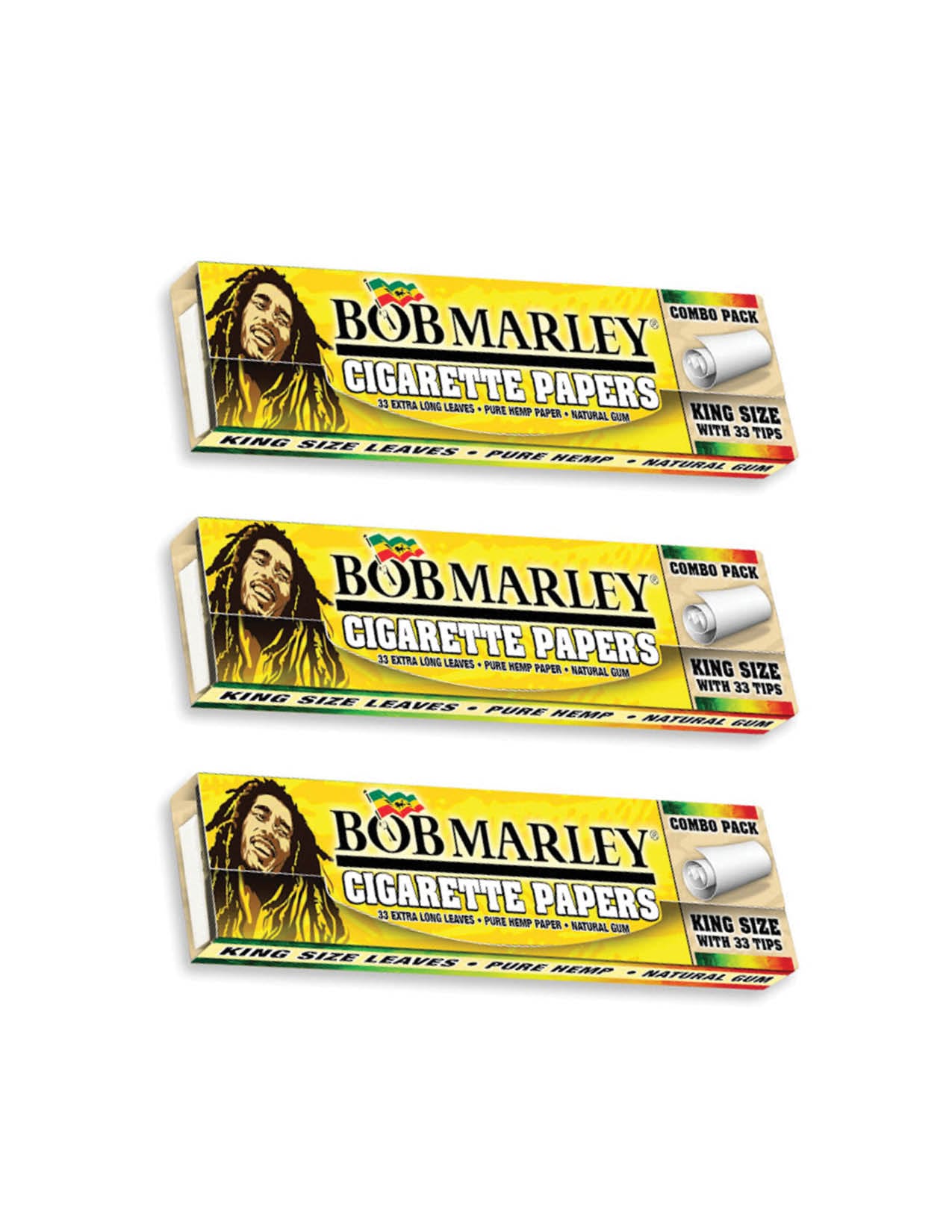 Bob Marley Rolling Papers King Size With 33 Tips/3CT
