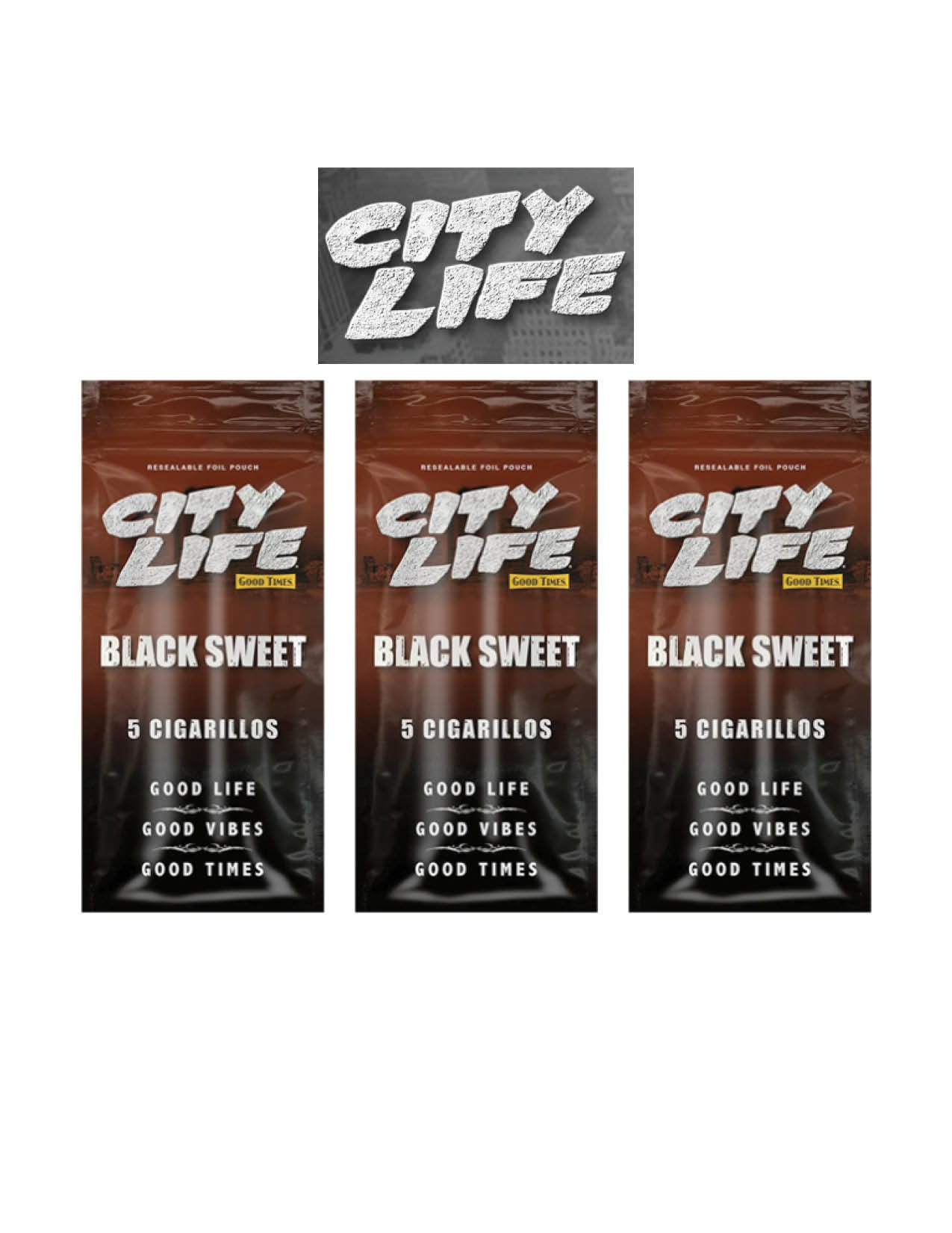 City Life Black Sweet 5 Cigar/ 3CT