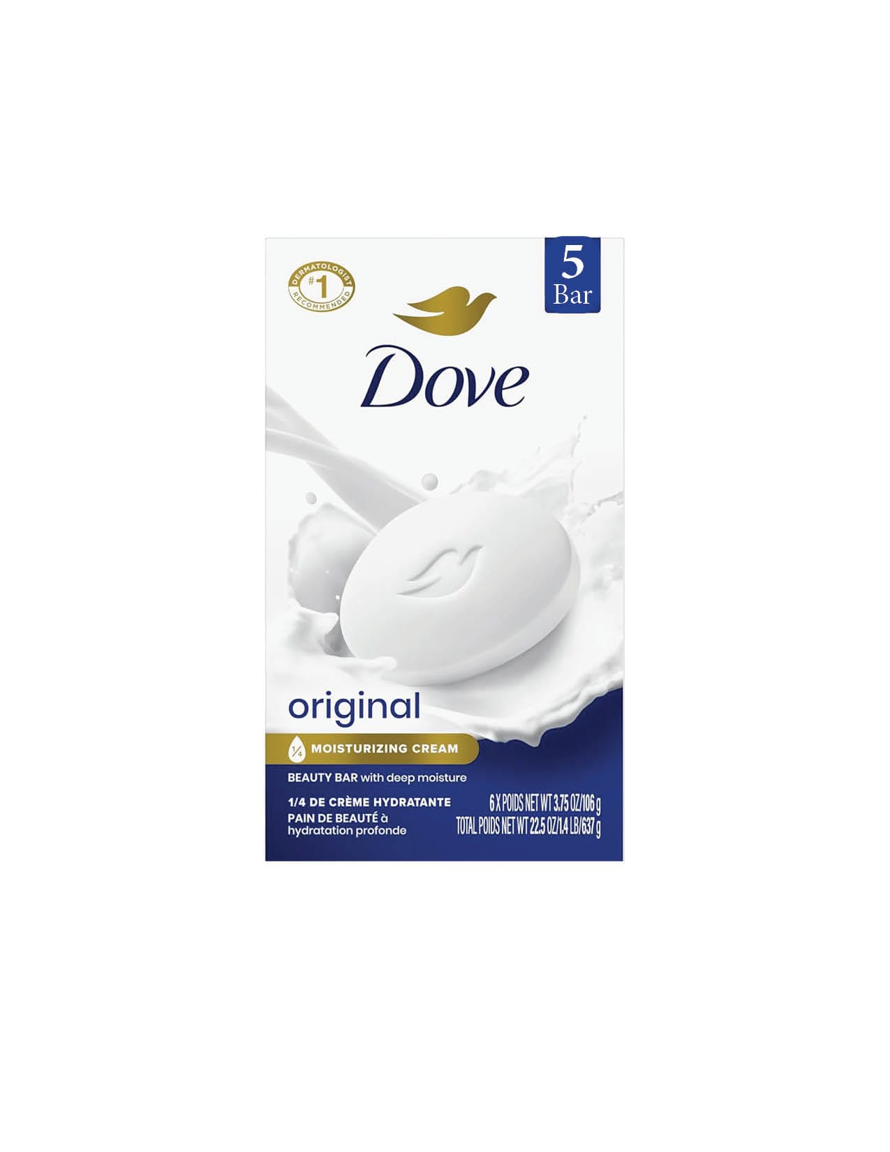 Dove White Bar Soap 3.75 Oz / 5CT