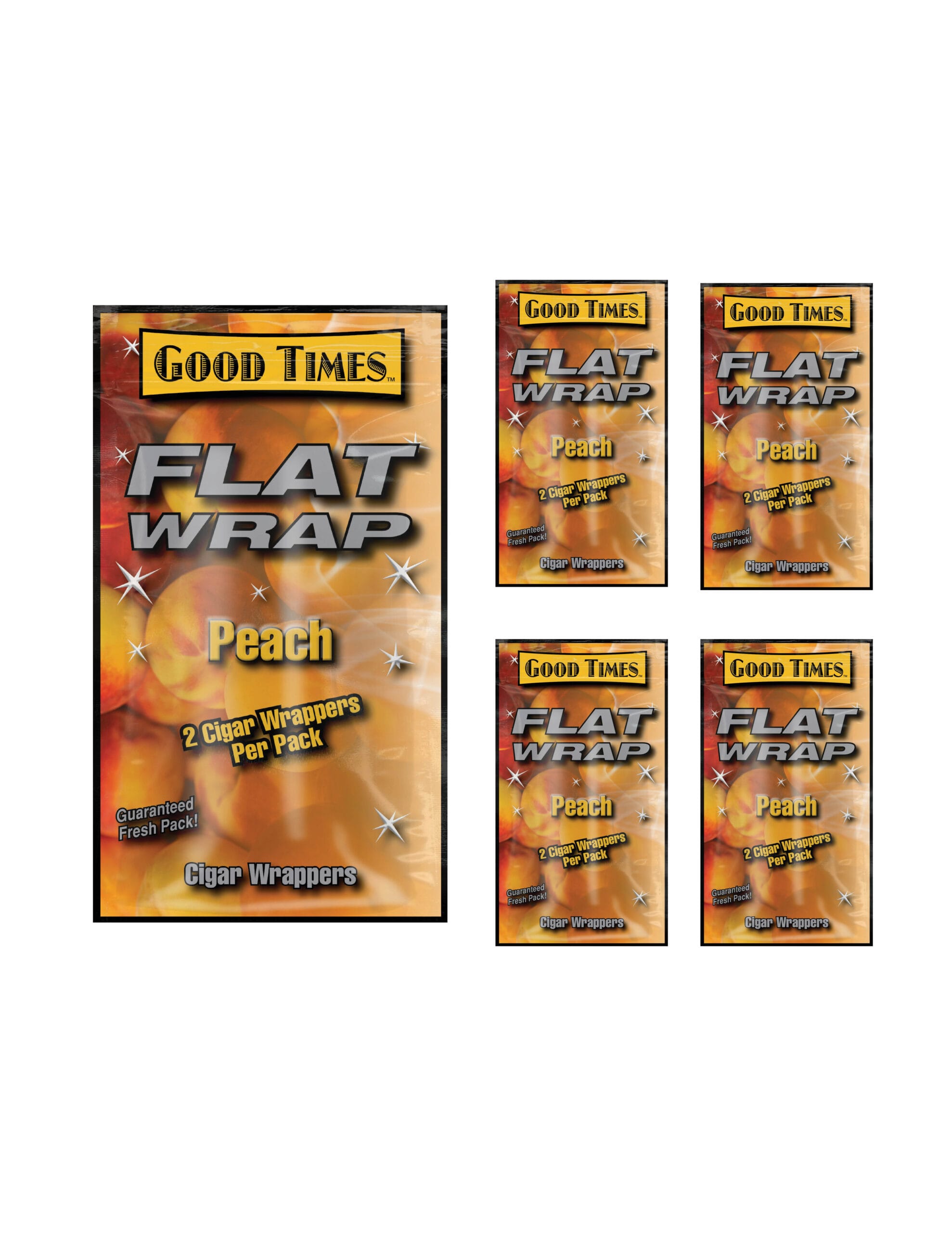 Flat Wraps Peach 2 Cigar Wraps/5CT