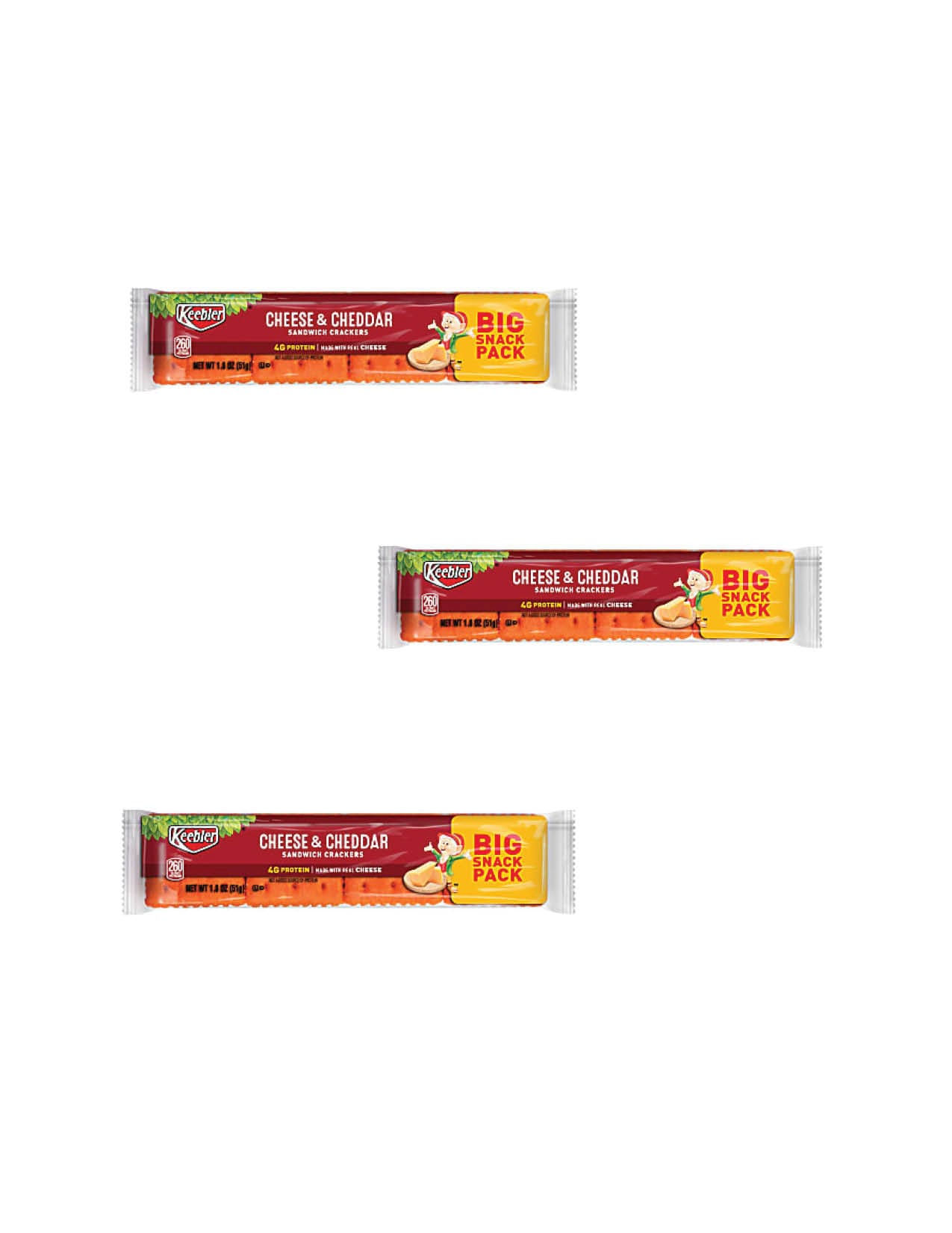 Keebler Cheese & Cheddar Crackers 8 Crackers Pack / 3CT