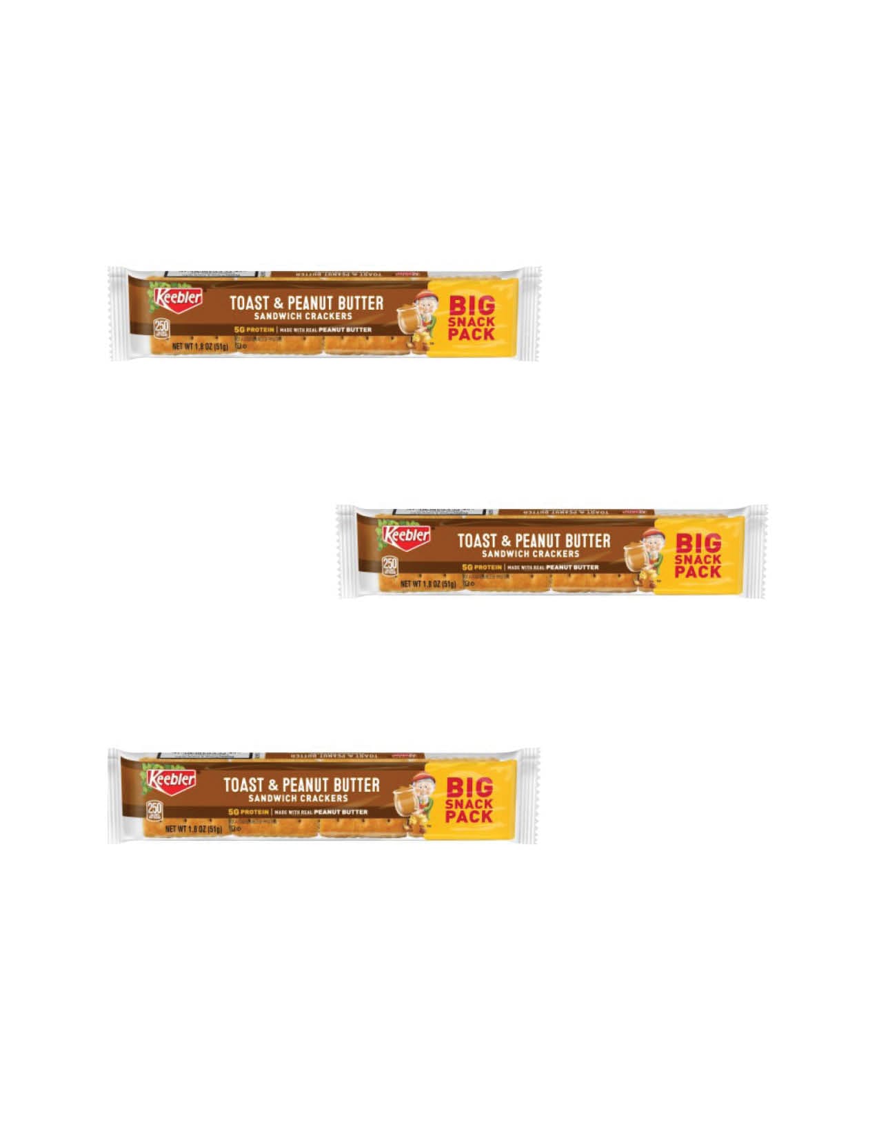 Keebler Toast & Peanut Butter Crackers 8 Crackers Pack / 3CT