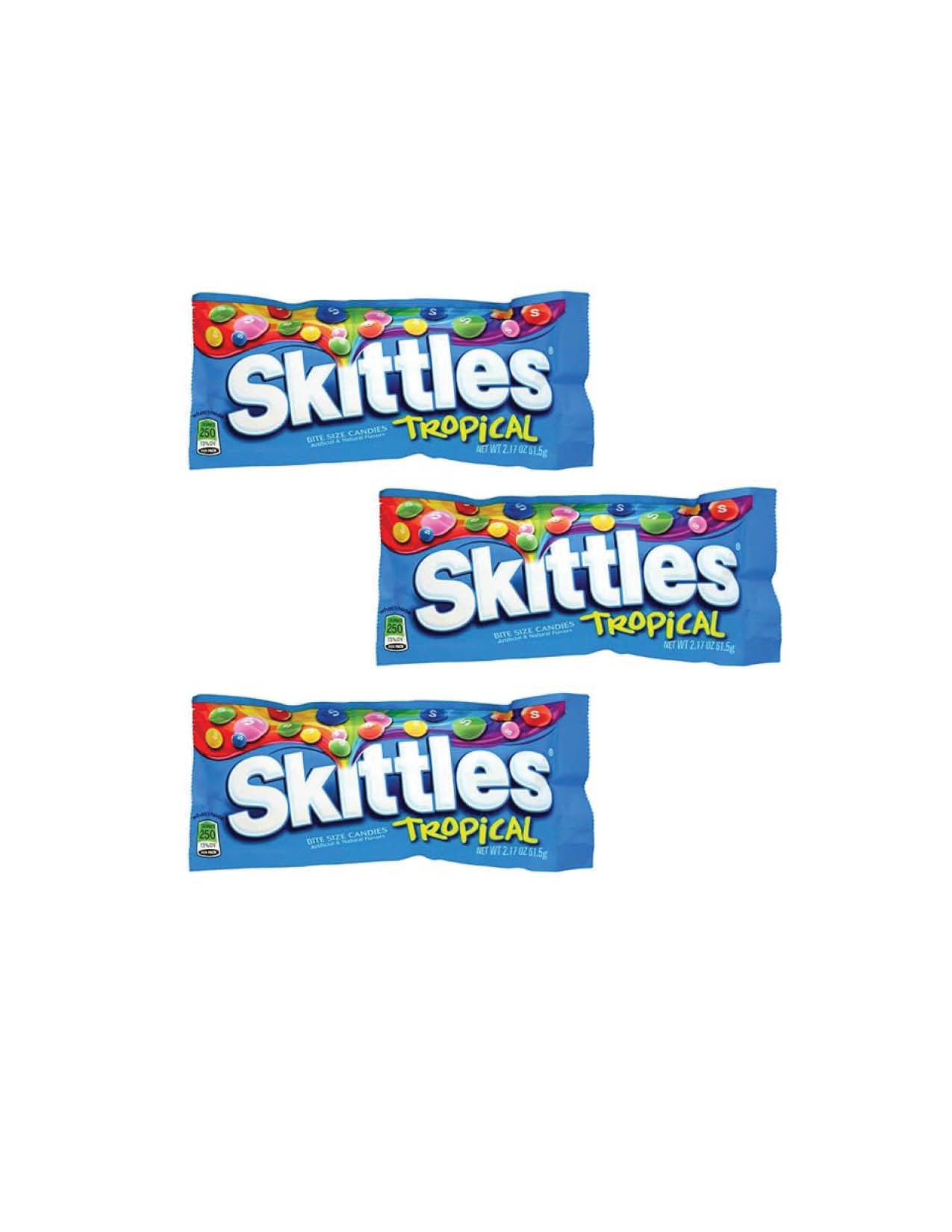 Skittles Tropical 2.17 OZ Bite Size Candies/3CT