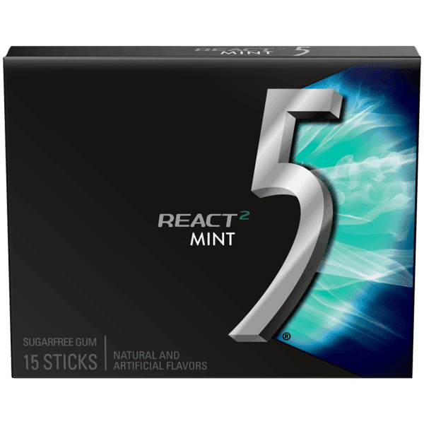5 Gum React Mint 15 Sticks/1CT