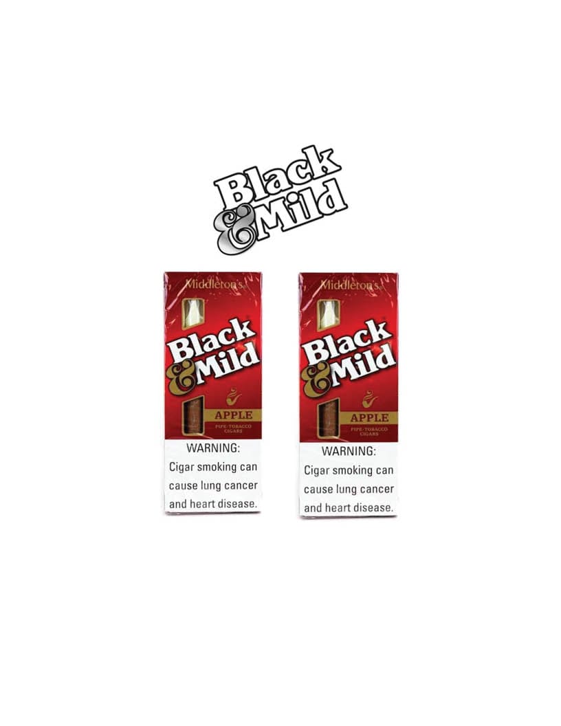 Black Mild Apple Plastic Tip 5 Pack / 2CT