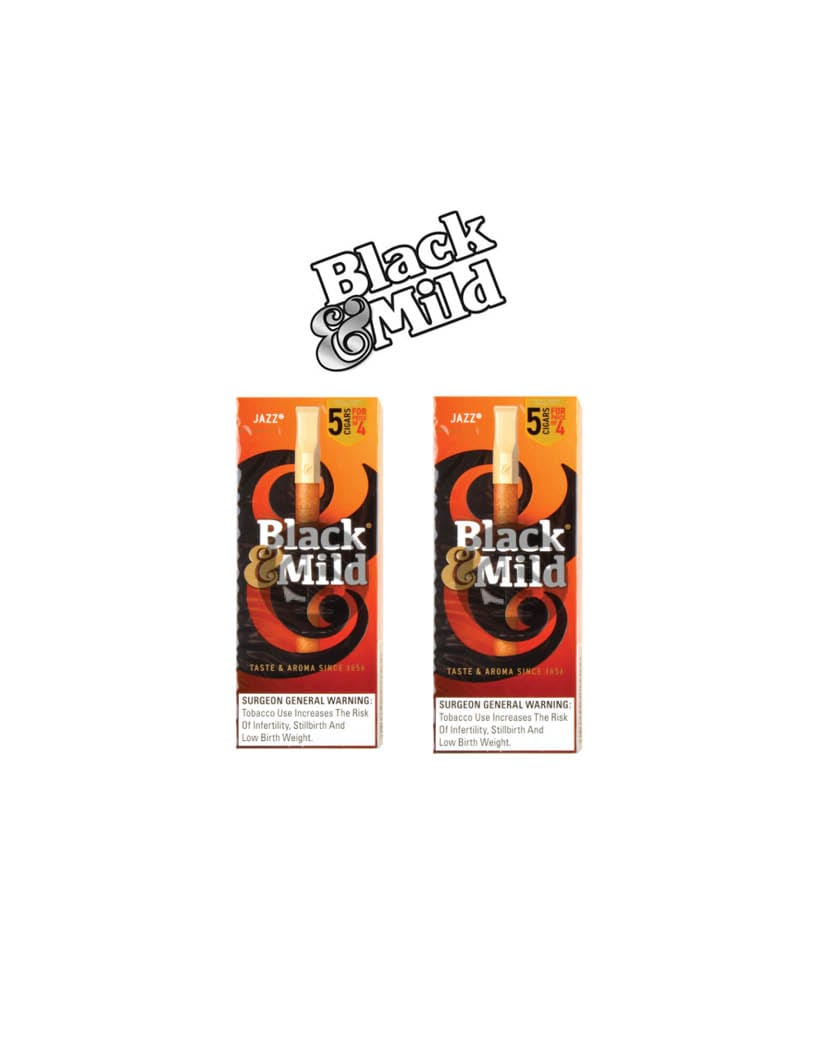 Black Mild Jazz Plastic Tip 5 Pack / 2CT