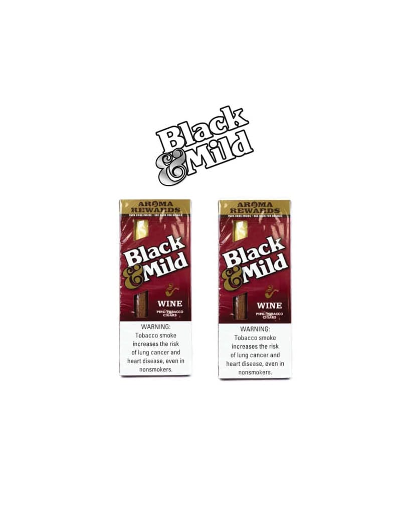 Black Mild Wine Plastic Tip 5 Pack / 2CT