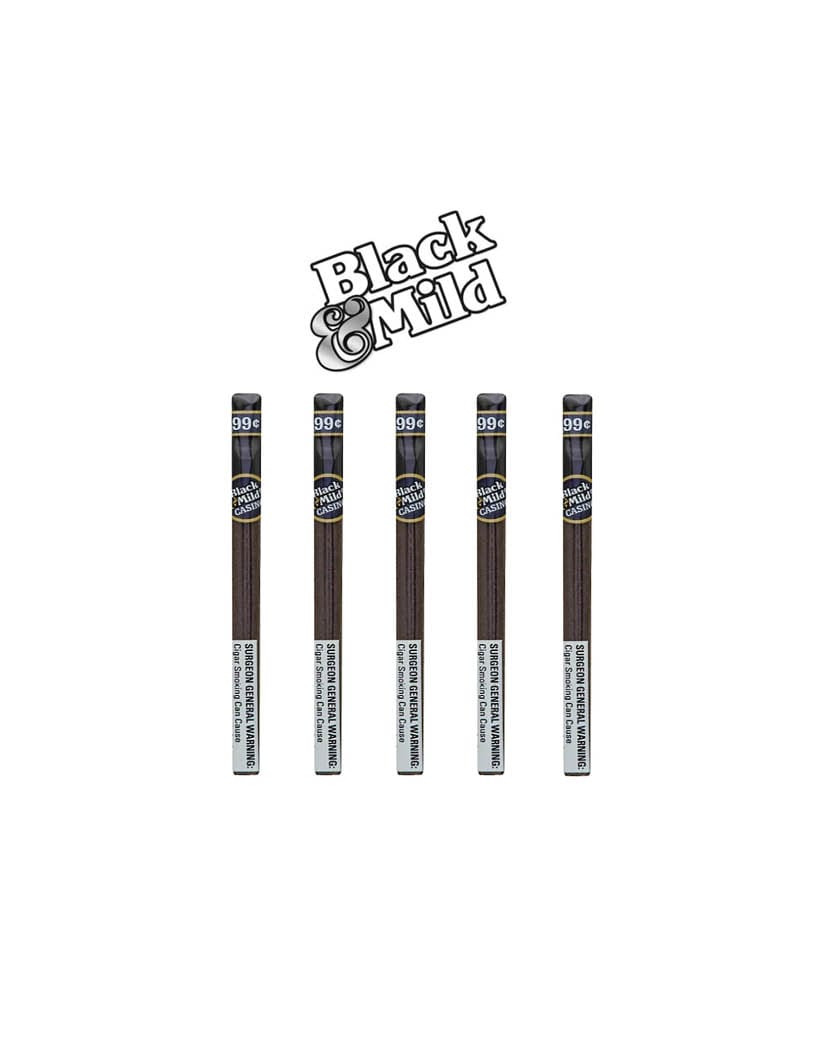 Black Mild Casino Plastic Tip Single / 5 CT
