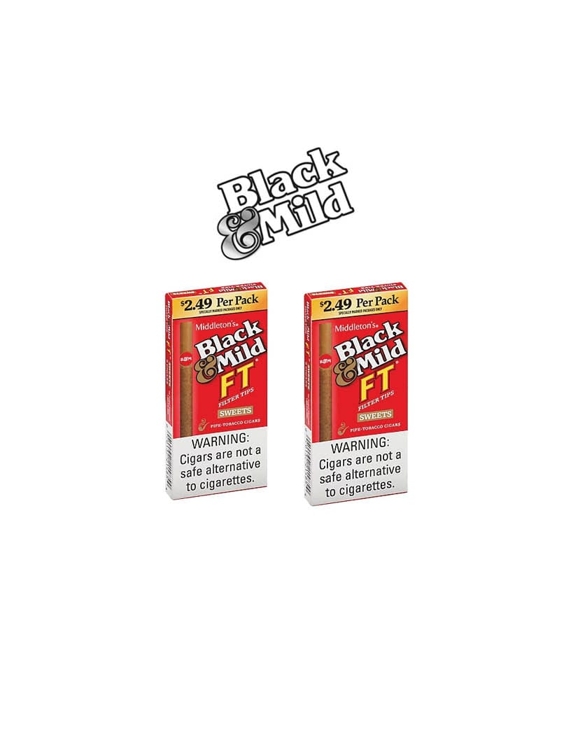 Black Mild Sweet Filter Tip 2.49 Pre Pack Price 5 Pack / 2CT