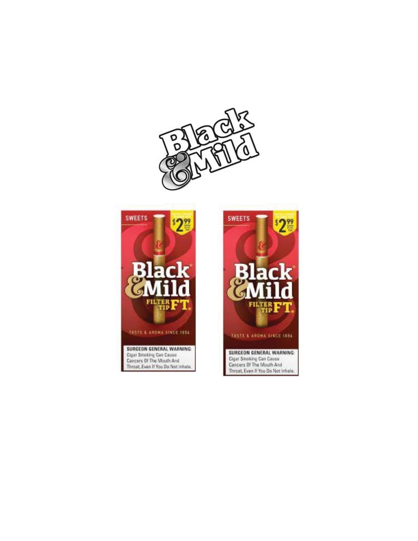 Black Mild Sweet Filter Tip 2.99 Pre Pack Price 5 Pack / 2CT