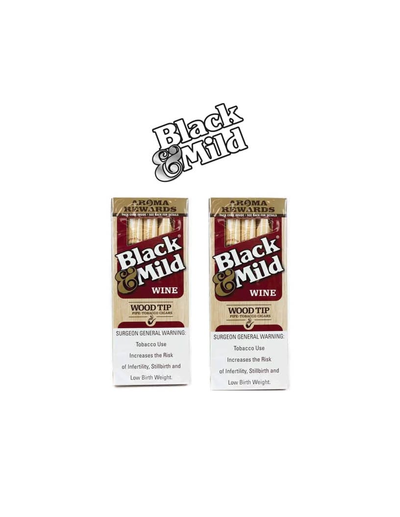 Black Mild Wine Wood Tip 5 Pack / 2CT