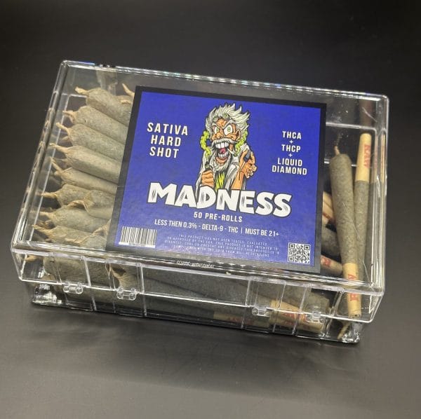 Madness Thc P Sativa 50 Pre Rolls Box