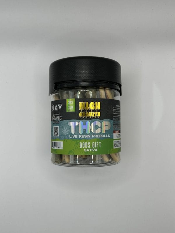 High Gravity THCP Gods Gift sativa Pre-rolls 2G Each 50CT Jar
