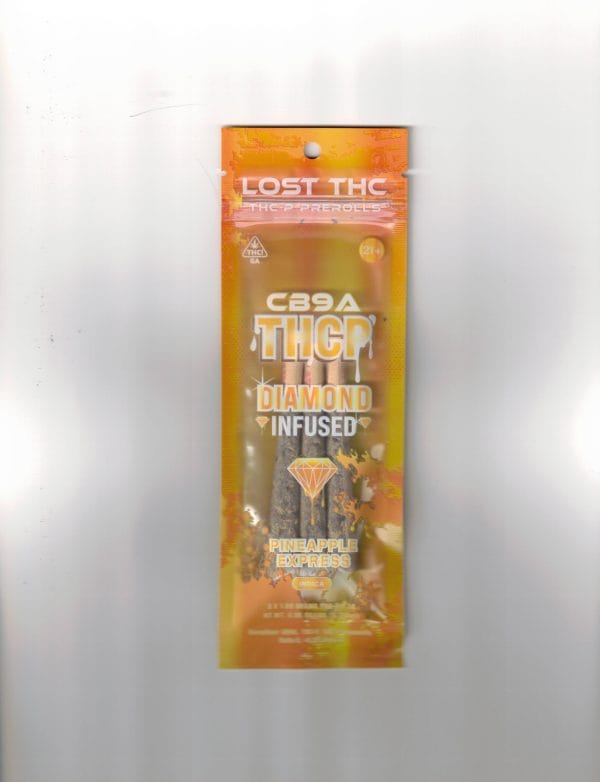 Lost Thc Pineapple Express Diamond Infused CB9A/THCP 3 Pre Rolls / 1CT