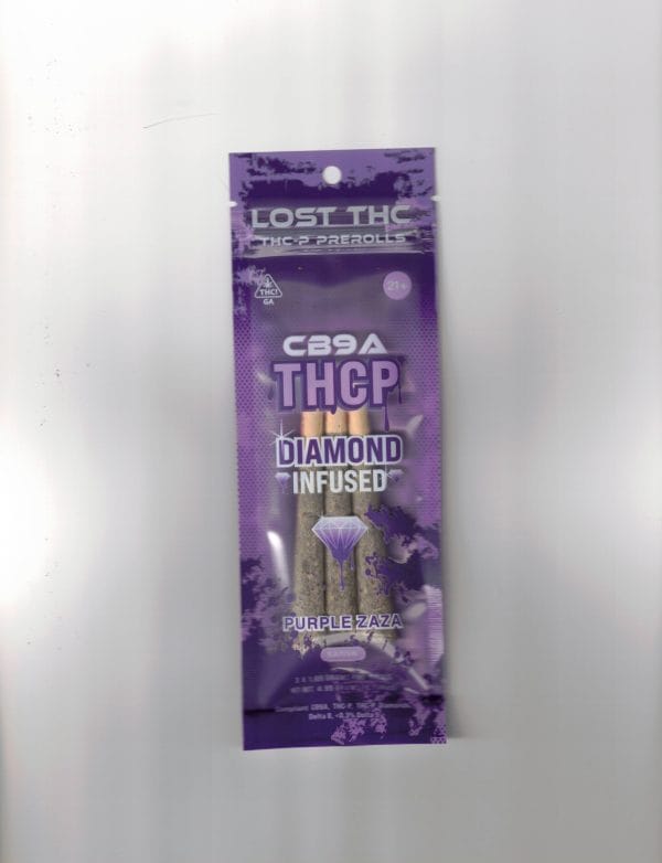 Lost Thc Purple Zaza Diamond Infused CB9A/THCP 3 Pre Rolls / 1CT