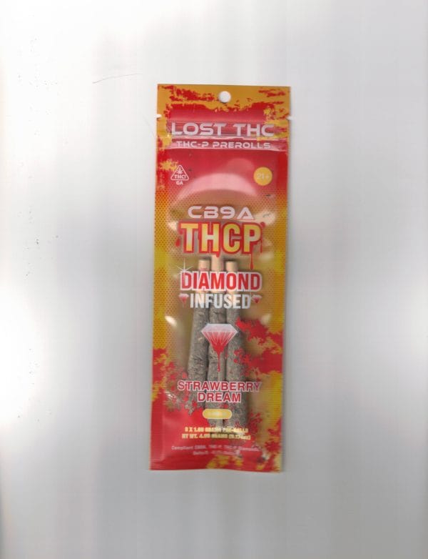 Lost Thc Strawberry Dream Diamond Infused CB9A/THCP 3 Pre Rolls / 1CT