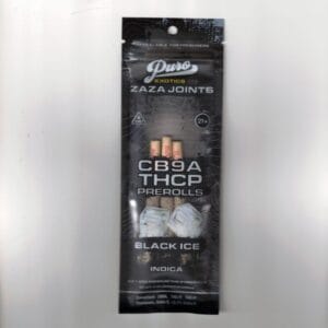 Puro Exotics Zaza Joints Black Ice Indica CB9A THCP 3 Pre Rolls / 1CT
