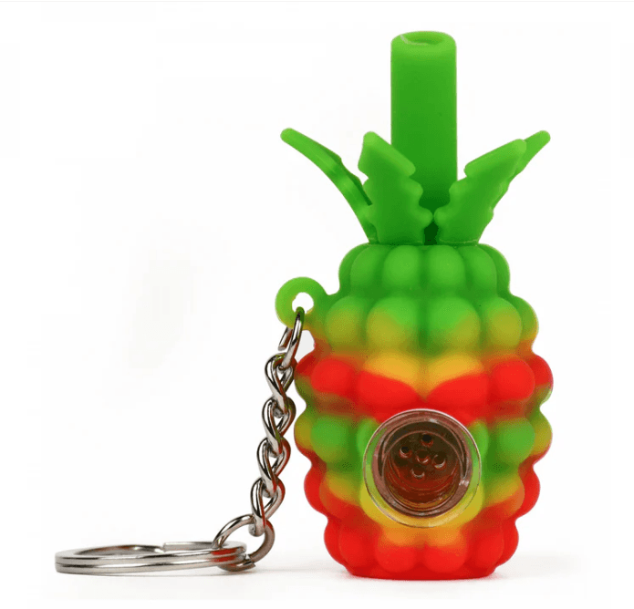 Silicone Pineapple Keychain Pipe 1CT