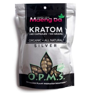 OPMS Green Maeng Da Kratom Silver 240 Capsules / 1 Pack